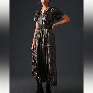 Anthropologie Somerset Dress Shine Edition in Carbon